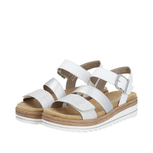 Remonte D0Q55-90 Odessa White And Silver Flatform Wedge Sandals