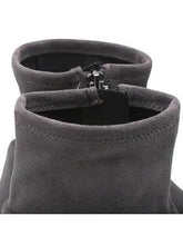 Caprice 25316-41 Dark Grey Suede Stretch Low Heeled Ankle Boots