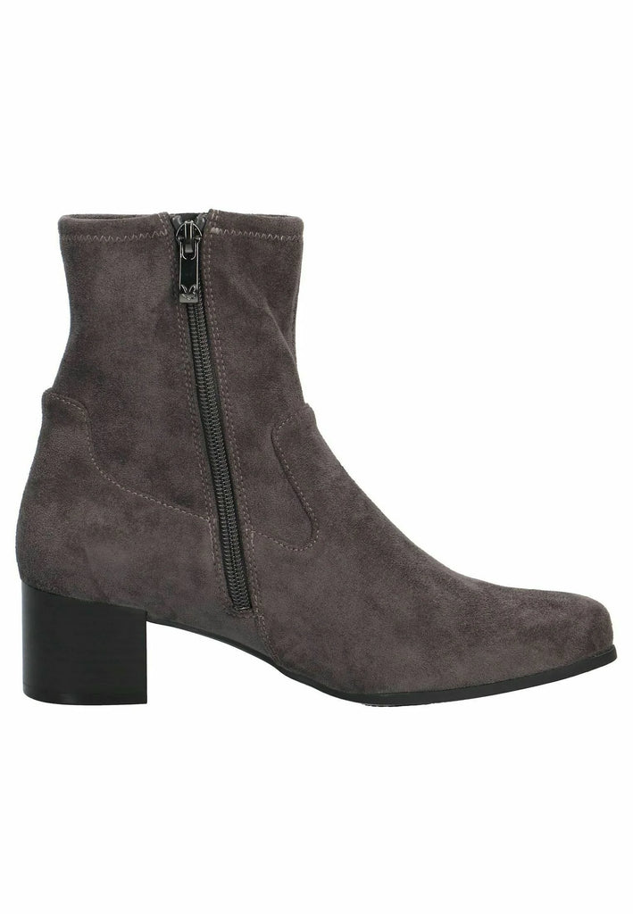 Grey block online heel boots