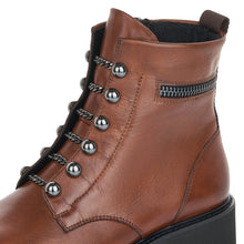 Remonte D8670-22 Odeon Chestnut Brown Leather Chain Detail Ankle Boots