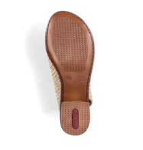 Rieker 64670-60 Bast Low Heeled Sand Jute Interwoven Enclosed Style Sandals