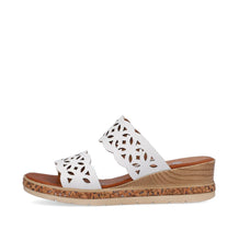 Remonte D3065-80 Manila White Leather Wedge Mule Sandals