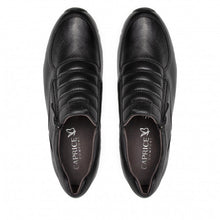 Caprice 24752-29 Black Nappa Leather Zip Side Trainers