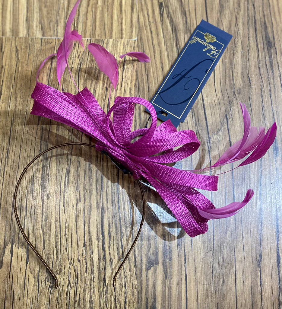 Medium Loop Sinamay And Feather Fascinator On A Fine Headband (12 Colo