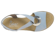 Rieker 624H6-10 Morelia Aqua Low Wedge  Elasticated Sandals