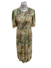Goose Island 3610 Multicoloured Print Shirring Midaxi Dress (3 Colours)