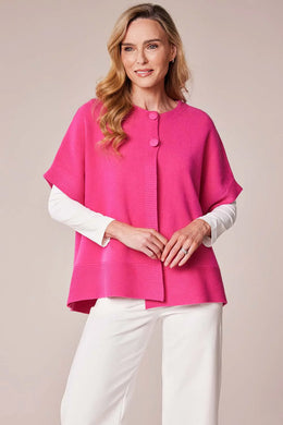 D.E.C.K By Decollage 11094 Plain Short Sleeved Knitted Button Cardigan (3 Colours)