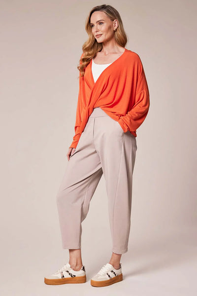 D.E.C.K By Decollage 12366 Plain Fine Knit Crossover Top (6 Colours)