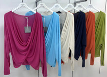 D.E.C.K By Decollage 12366 Plain Fine Knit Crossover Top (6 Colours)