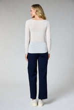 D.E.C.K By Decollage 12733 Plain Fine Knit Round Neck Cashmere Mix Long Sleeve Top (2 Colours)