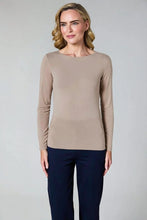 D.E.C.K By Decollage 12733 Plain Fine Knit Round Neck Cashmere Mix Long Sleeve Top (2 Colours)