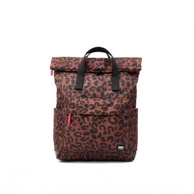 Roka Canfield Scarlet Leopard Medium Roll Top Backpack