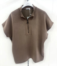D.E.C.K By Decollage 20337 Plain Triple Soft Short Sleeved Zip Front Top (3 Colours)