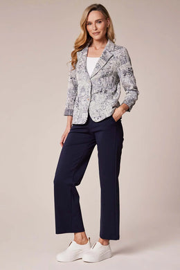 D.E.C.K By Decollage 2435 Punto Milano Plain Wide Leg Trousers (4 Colours)