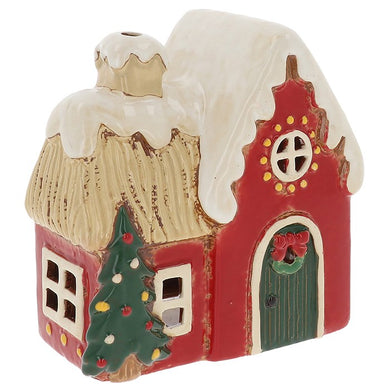 Village Pottery Xmas Round Window House