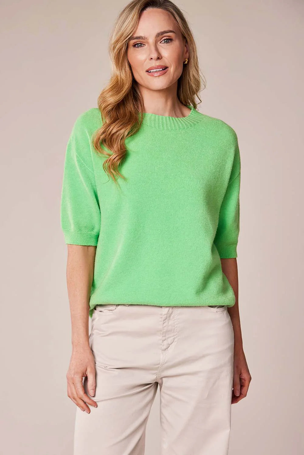 D.E.C.K By Decollage 37741 Plain Round Neck Short Sleeve Knit Top (8 Colours)