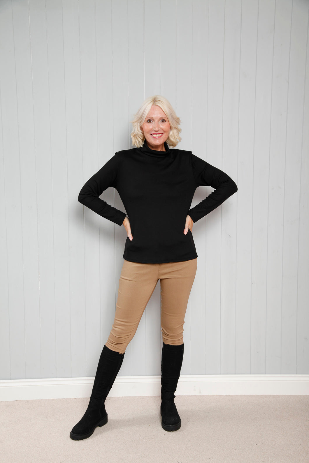 Goose Island 3844 Roll Neck Ribbed Top (8 Colours)