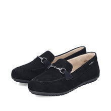 Rieker 43863-00 Black Nubuck Leather Loafers