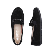 Rieker 43863-00 Black Nubuck Leather Loafers