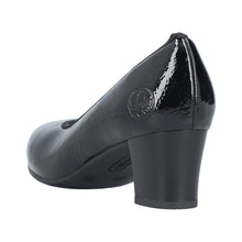 Rieker 44650-02 Largo Black Patent Leather Low Heel Court Shoes