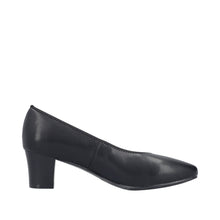 Rieker 44650-04 Black Leather Low Heel Court Shoes
