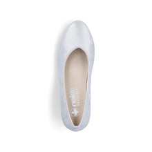 Rieker 44650-90 Odessa Silver Metallic Block Heel Court Shoe