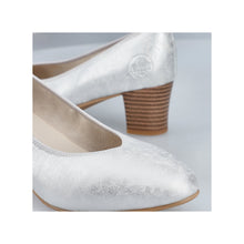 Rieker 44650-90 Odessa Silver Metallic Block Heel Court Shoe
