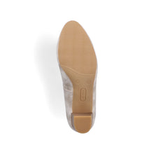 Rieker 44650-91 Alula Soft Gold Leather Block Heeled Court Shoes