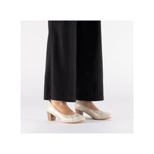 Rieker 44650-91 Alula Soft Gold Leather Block Heeled Court Shoes