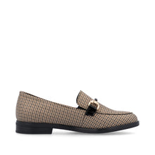 Rieker 46264-60 Beige Combination Checked Loafers