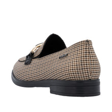 Rieker 46264-60 Beige Combination Checked Loafers