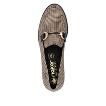 Rieker 46264-60 Beige Combination Checked Loafers
