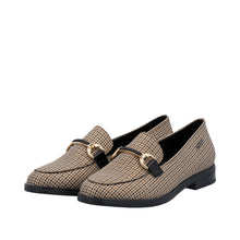 Rieker 46264-60 Beige Combination Checked Loafers