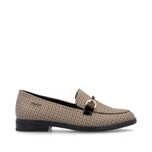 Rieker 46264-60 Beige Combination Checked Loafers