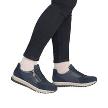 Rieker 49010-14 Navy Combination Leather Trainers
