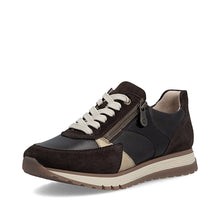 Rieker 49010-26 Chocolate Brown Combination Leather Trainers