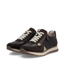Rieker 49010-26 Chocolate Brown Combination Leather Trainers