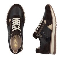 Rieker 49010-26 Chocolate Brown Combination Leather Trainers