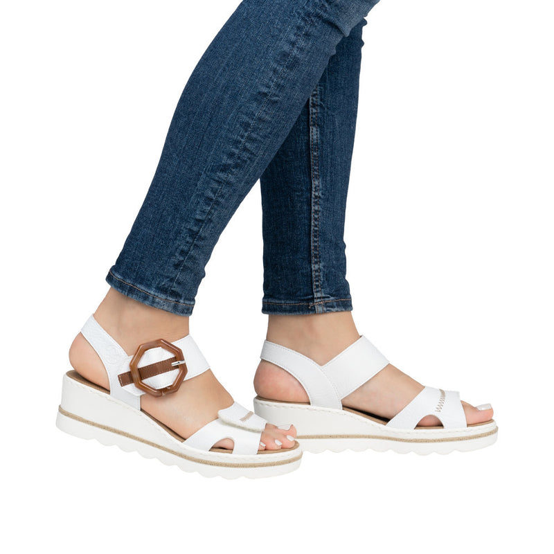Rieker 67476-83 Kaukasus White Low Wedge Sandals – Missy Online