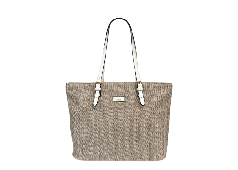 David Jones 7051-5 Rattan Large Shopper Style Handbag With Coloured Trim (4 Colours)