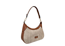 David Jones 7051-9 Rattan Medium Shoulder Handbag With Coloured Trim (4 Colours)