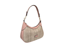 David Jones 7051-9 Rattan Medium Shoulder Handbag With Coloured Trim (4 Colours)