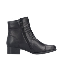 Rieker 78659-00 Minato Black Leather Block Heeled Ankle Boots