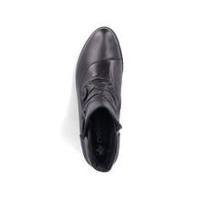 Rieker 78659-00 Minato Black Leather Block Heeled Ankle Boots