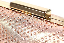 Lunar ZLR524 Francie Rose Gold Gemstone Matching Clutch Bag