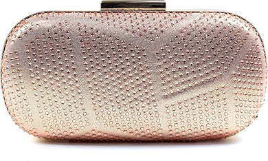 Lunar ZLR524 Francie Rose Gold Gemstone Matching Clutch Bag