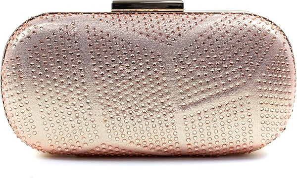 Lunar ZLR524 Francie Rose Gold Gemstone Matching Clutch Bag