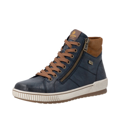 Remonte D0772-16 Navy And Tan Leather Tex Trainer Boots