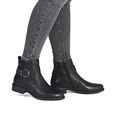 Remonte D0F81-00 Odeon Black Leather Ankle Boots