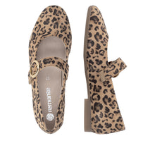 Remonte D0K14-90 Leather Leopard Print Mary Jane Shoes
